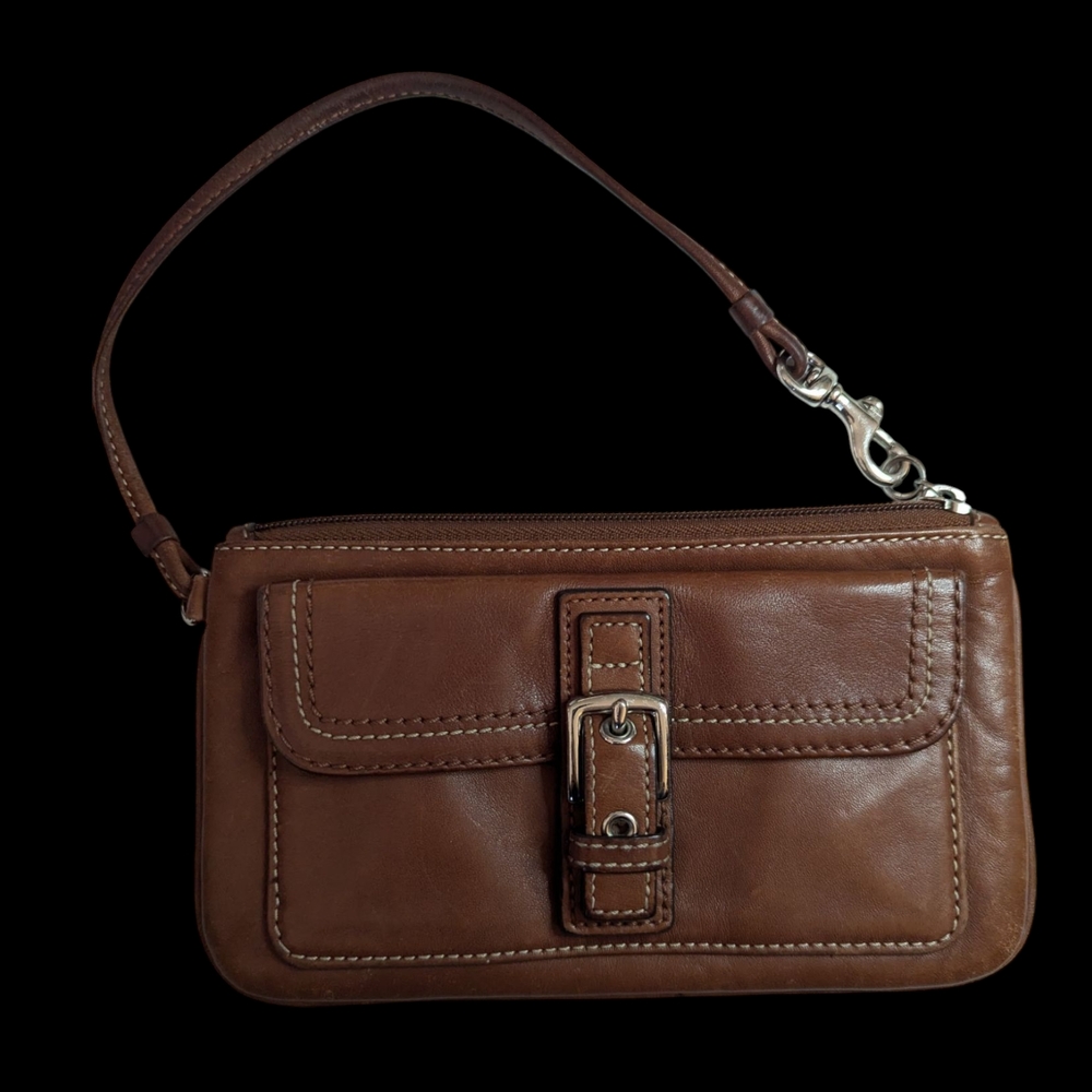 Coach Brown Leather Wristlet
